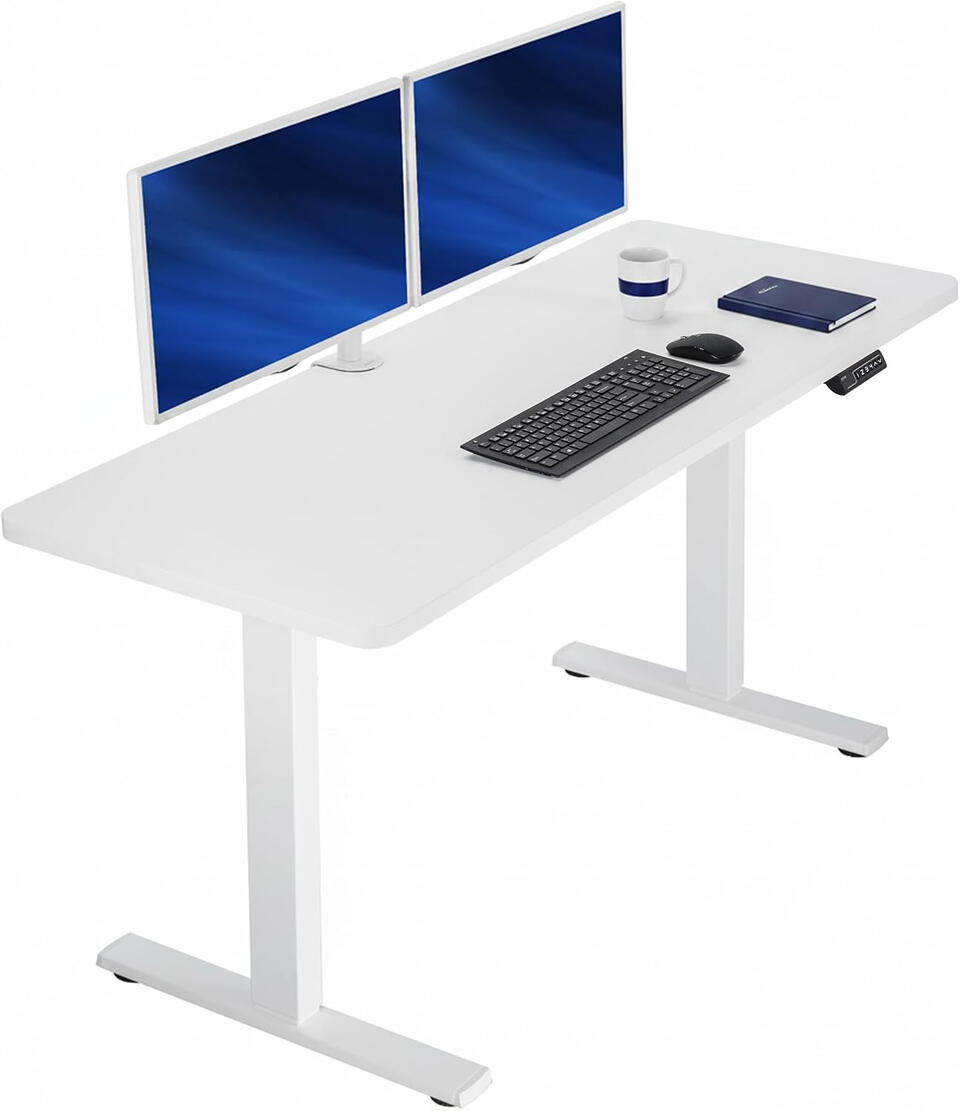 VIVO Rustic Vintage Brown 60 x 24 in Standing Desk, DESK-KIT-1B6N