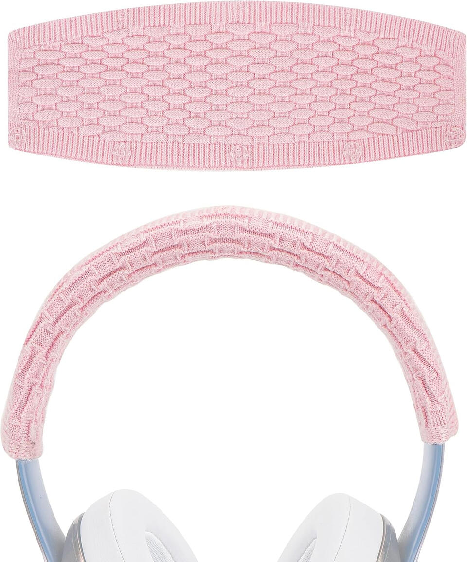 Geekria NOVA Knit Fabric Headband Cover Compatible with Beats, Bose, AKG, Sennheiser, Sony, Audio-Technica Headphones, Sweat Cover, Easy DIY Installation (Pink)